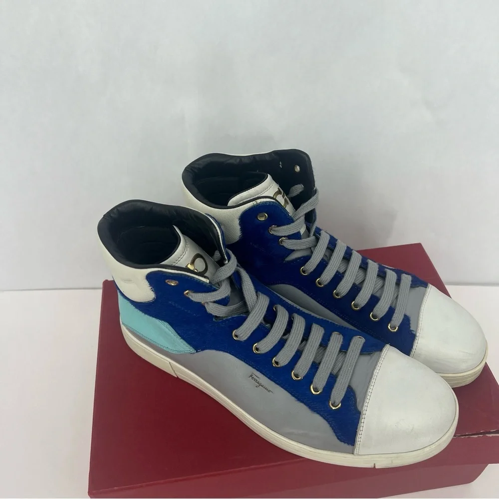 Salvatore Ferragamo Blue and Gray Sneakers - Picture 3 of 14